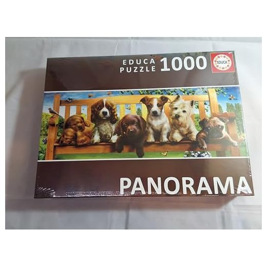 Educa Serie Panorama. Perritos en el banco. Puzzle panorámico de 1000 piezas. Ref. 19038, multicolor