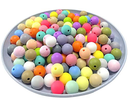 100 perline in silicone da 12 mm, perline rotonde