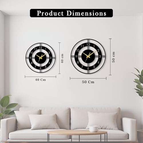 Image of Auromin Luxury Decorative Metal Wall Clock for Bedroom | Designer Big Size Wall Watches for Living Room, Dinning Room, Kitchen, Office | Aesthetic Unique WallClocks for Decoration