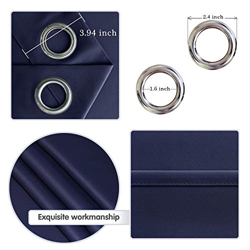 Image of DWCN Total Privacy Room Divider Blackout Curtain - Thermal Curtains for Patio Door, Living Room, Bedroom Partition and Shared Office Space, 1 Grommet Curtain Panel, 8.3ft Wide x 7ft Tall, Navy Blue