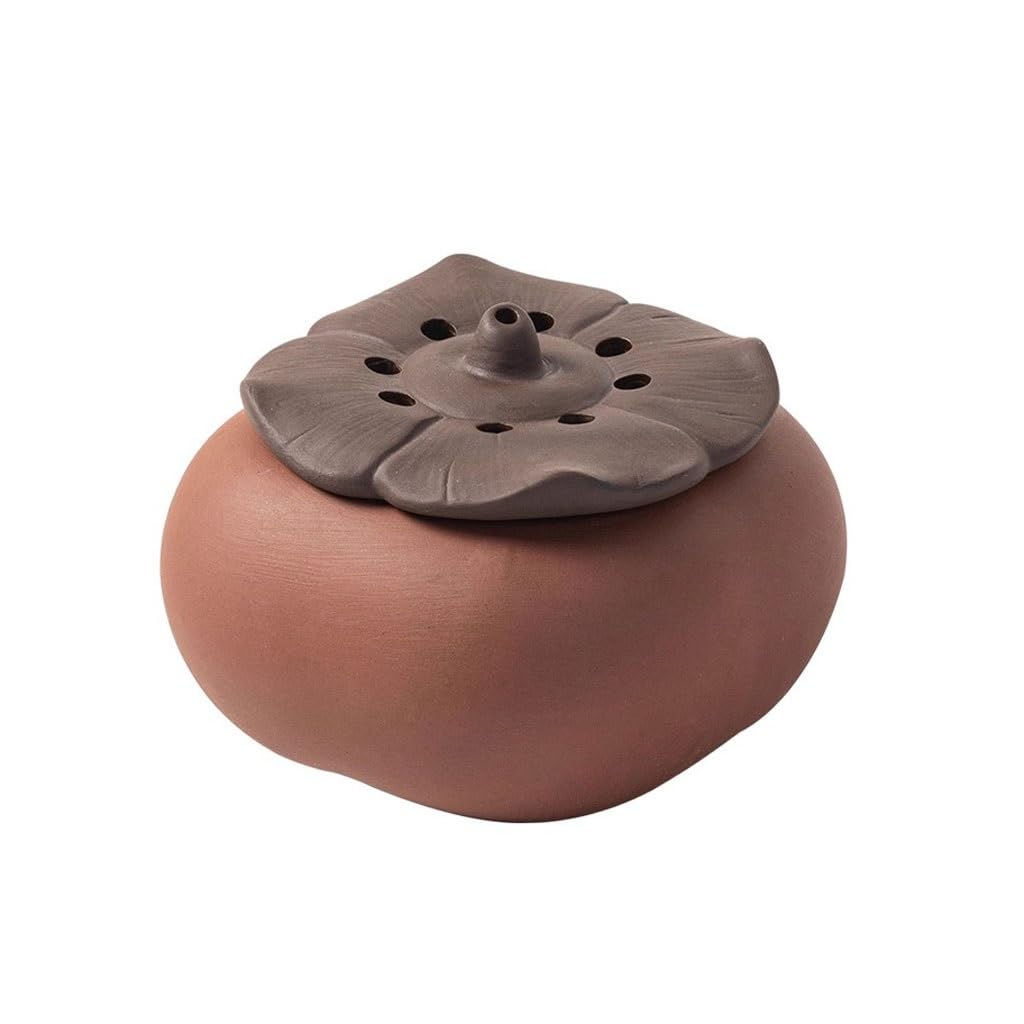 Quemador de incienso de cascada, creativo quemador de incienso de arcilla morada, mesa de té, torre de incienso, adornos de caqui, quemador de incienso de reflujo