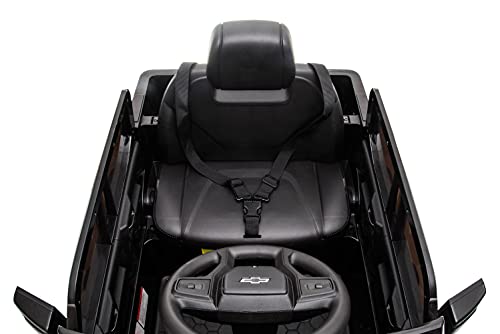 Segmart Electric Cars For Kids Chevrolet Silverado Trail Boss Lt Ride-On Truck Car, 12V Licensed Pickup For Boy & Girl, Electric Vehicles Car With Parental Remote Control, Black #TOP6