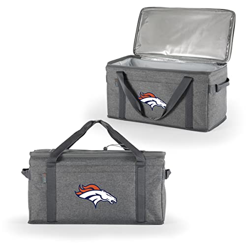 PICNIC TIME NFL Denver Broncos 64 latas refrigerador isolado dobrável (cinza mesclado)