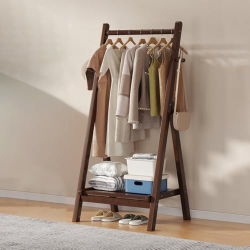 Support en bambou lourd pliable dressing vêtement étagères rangement 100kg