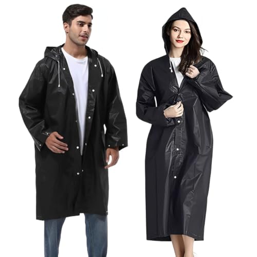 SHOCHX 2 Stück Regenjacken Wiederverwendbar Regenponcho, Unisex Eva Regenmantel Poncho Regenbekleidung Regenschutz Regen Zubehör für Wandern Camping Radfahren Reisen SHOCHX 2 Stück Regenjacken Wiederverwendbar Regenponcho, Unisex Eva Regenmantel Poncho Regenbekleidung Regenschutz Regen Zubehör für Wandern Camping Radfahren Reisen