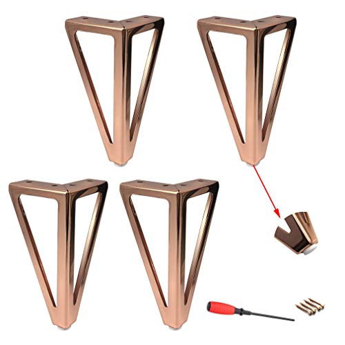 Metall Möbelfüße,Sofaersatzfüße,Dreiecksstützfüße,Bügeleisen,4er-Set,Höhe 155 mm,mit Schrauben,für