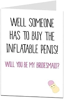 Funny Will You Be My Bridesmaid Card Inflatable Penis Design