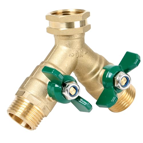 STYDDI Garden Hose Splitter Full Flow, Brass Heavy Duty...