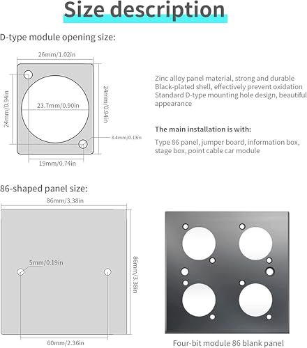 Adaptador Hembra Tipo-C 3.1 Montaje Panel D miniatura 6