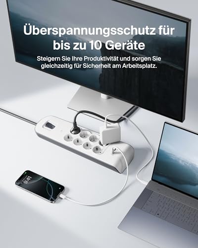 Belkin Steckdosenleiste mit Überspannungsschutz und USB-Anschlüssen