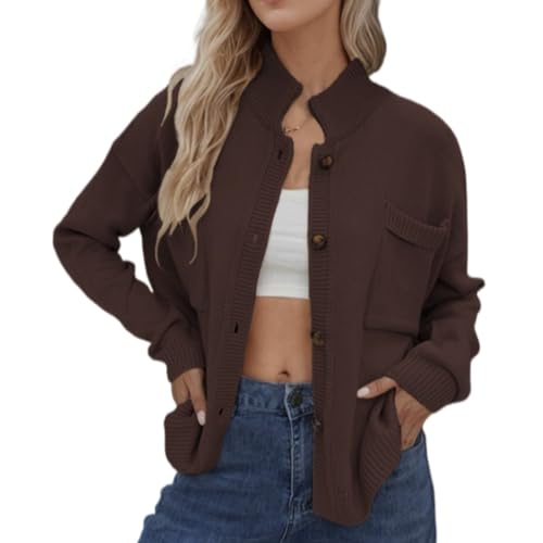 Image of Sumleno Long Sleeve Cardigan Sweaters for Women Button Down Tops Vintage Grandpa Aesthetic Grunge Fall Winter Outfits