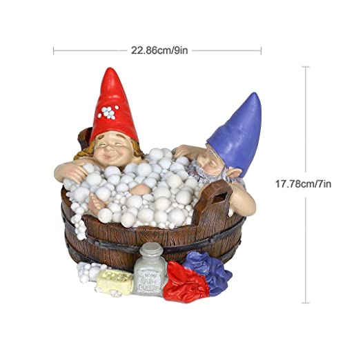 Cafele Solar Good Times Bubble Bath Gnomes, Funny Garden Gnome Couple In Bathtub Led Solar Statue Figurine For Outdoor Lawn Patio Yard Landscape Christmas Decorations, Multicolor #TOP2