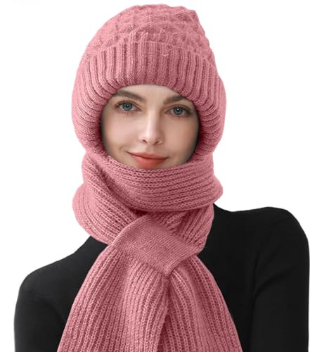 CheChury Gorro Bufanda Set Mujer Invierno Termicos Conjunto Set de Bufanda y Gorro de Punto Calentar Beanie Sombrero Gorras Bufanda Suave Invierno Regalos Mujer Sombrero de Invierno Gorras Con Bufanda