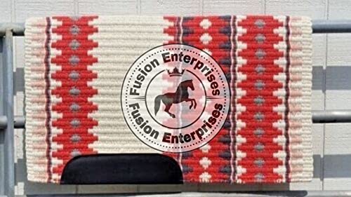 EQUIEMPRESS Western Show Saddle pad/New Zealand Wool Horse Western Saddle Blanket Top Wool Pad Sensor Flex (Customization Available) AZ-35 (34