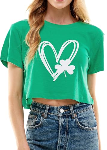Image of Funny St Patricks Day Outfits Shirt Women Sexy Saint Patricks Day Crop Tops