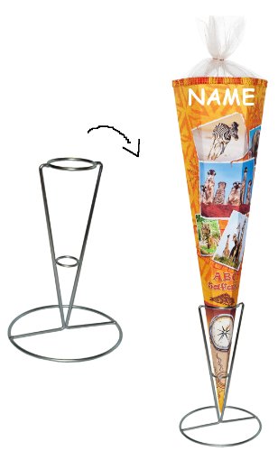 alles-meine.de GmbH großer Metall Ständer für ALLE Größen Schultüten/Zuckertüten - kein Verknicken der Spitze - Zuckertüten auch geeignet für Schulanfang Feier Metallständer Sc..