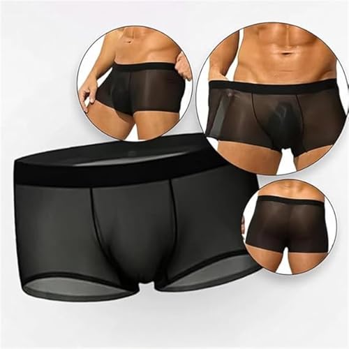 Niksy Underwear, Men's Ultra-Thin Ice Silk Transparent Boxer Briefs, Sheer Underwear for Men, Breathable Cool3