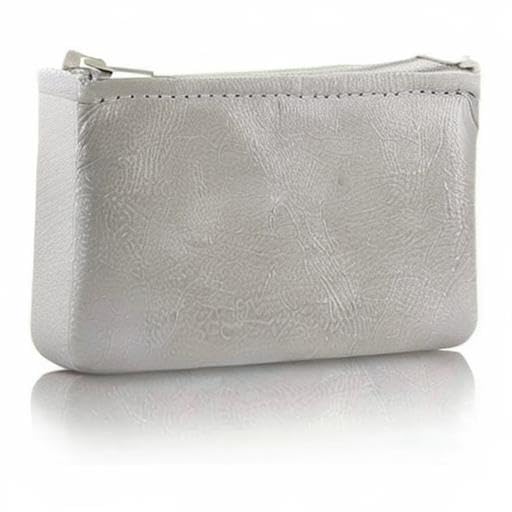 Image of Genuine Leather Small Zipper Pouch Coin Purse for Women Change Holder for Men Size 4 x2.5 Made in U.S.A