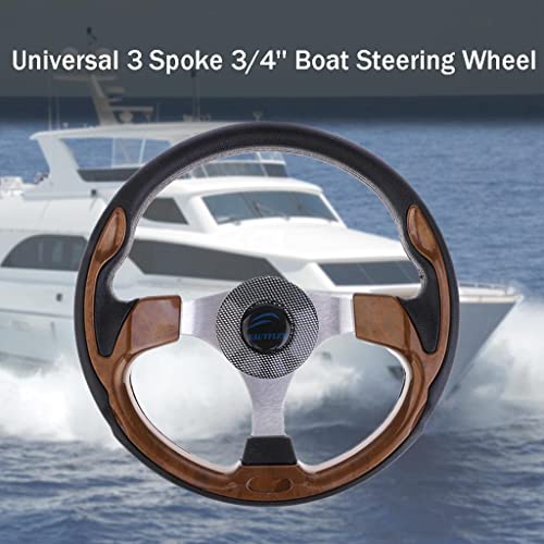 Baoblaze Universal 320mm 3 Spoke 3/4\'\' Boat Steering Wheel for Marine Yacht Pontoon Boat Rib Speedboat Cruiser Fishing Inboard