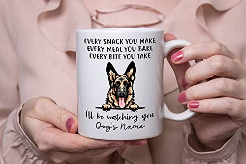 Taza de café personalizada de pastor alemán en cerámica miniatura 3