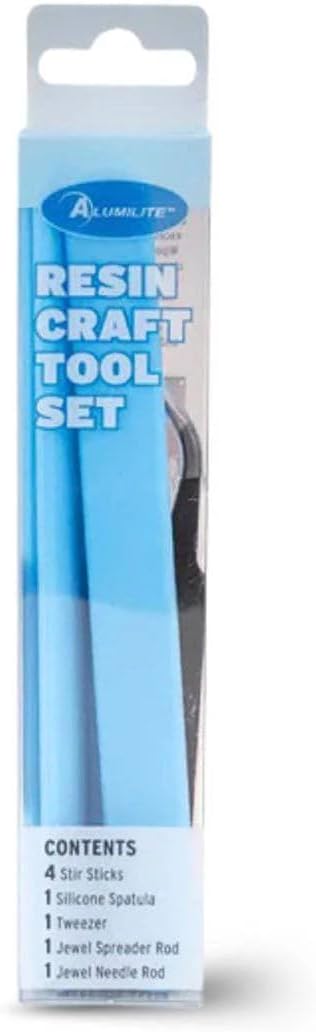 Alumilite Resin Tool Set, 8 Pieces - Reusable Silicone Stir Sticks, Spatula, Tweezer for Epoxy, UV Resin, Mold Crafting | Non-Stick & Easy-to-Clean Tools for DIY & Jewelry Projects
