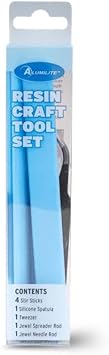 Alumilite Resin Tool Set, 8 Pieces - Reusable Silicone Stir Sticks, Spatula, Tweezer for Epoxy, UV Resin, Mold Crafting | Non-Stick & Easy-to-Clean Tools for DIY & Jewelry Projects