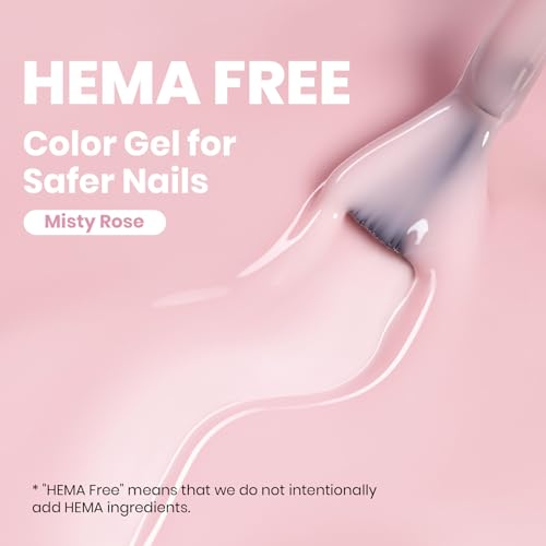 Image of Beetles Nude Pink Gel Nail Polish - 8ml HEMA-Free Natural Gel Polish Nail Concealer Jelly Sheer Translucent Effect Soak Off UV Misty Rose Collection Nail Art Manicure Gift for Women