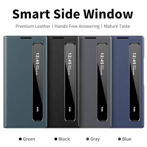 Image of Galaxy S26 Ultra Series Intelligent View Side Window Flip Case Compatible with Galaxy S26 Ultra Smart Window Display Case (Green, Sumsung Galaxy S26 Ultra 5G)