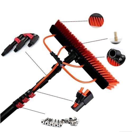 Perche de nettoyage de vitres extensible avec brosse alimentée en eau pour l'extérieur - 5