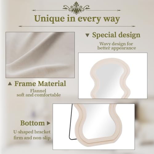 Image of Koonmi 71 inchx32 inch Wavy Mirror Full Length, Flannel Full Body Mirror