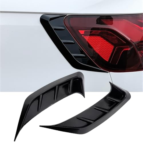 STHIRA® 2 Pcs Car Headlight Trim Sticker Fender Vent Decorative Black Shark Fin Decal