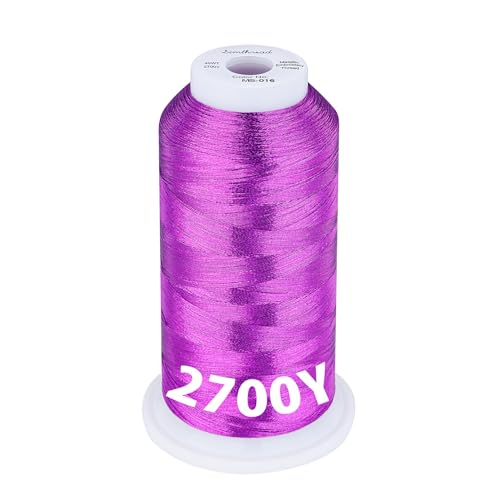 Image of Simthread 2700 Yards Metallic Embroidery Machine Thread - Rose Purple MS-016, 40wt High-Sheen King Spool, Smooth Running & Break Resistant for Commercial & Home Embroidery Machines