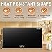 Electric Warming Tray (XXL 32”x18”)，Food Warmers for Parties Buffet with Thermostat & Full Surface Heating, Tempered Glass Warming Mat for Food, Temperature Adjustable Gold Handles Food Warming Mat