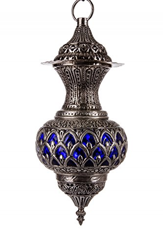 Orientalische Marokkanische Arabische Messing Silber Deckenlampe Hängeleuchte Lampe Leuchte Alishba- B 50cm – Bild 3