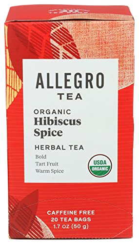 Allegro Tea, Organic Hibiscus Spice Tea Bags, 20 ct
