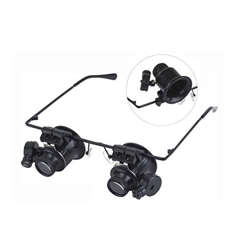 Starsource 20X Watch Clock Repair Magnifier Glass With 2 Led Lamps Adjustable Eyeflap Loupe #TOP4