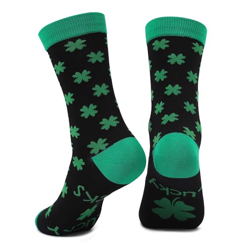 Ainuno Shamrock Socks for Men - Mens Cotton Quarter Socks for St Patricks Day3