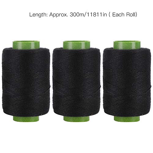 Hilo de coser de poliéster negro DIRBAK 12 rollos de 300 m cada uno miniatura 3
