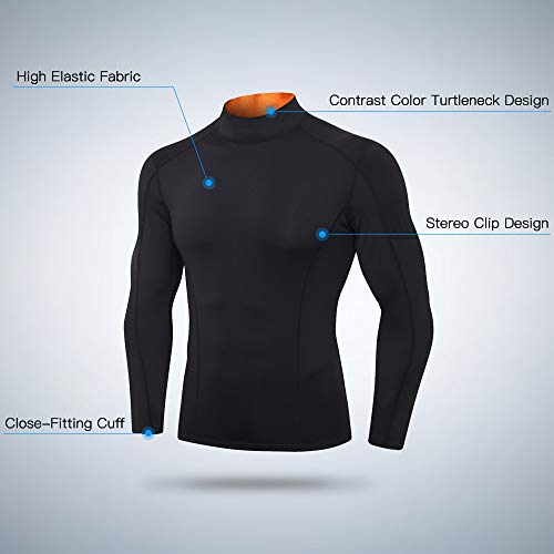 Ajcoflt Camiseta masculina de manga comprida de compressão de secagem rápida Camiseta esportiva elás