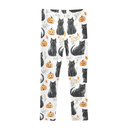 Girls Leggings Halloween Black Cats Soft Toddler Leggings for Girls Kids Pants Size 4T-10T2