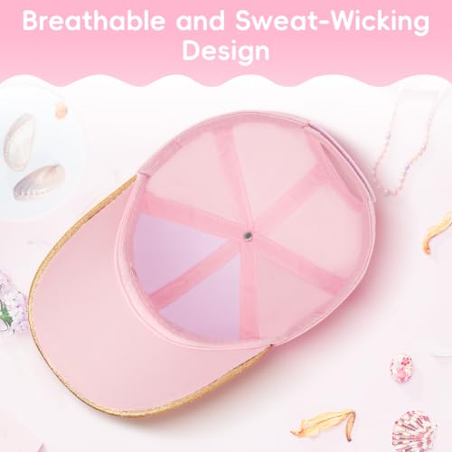 AYESY Kinder Baseballkappe, Pferdeschwanz Baseball Cap Mädchen 52-54cm Verstellbare Schildkappe Junior Schirmmütze Basecap Sonnenblende Hut UV-Schutz Sommermütze Golf (Katzenmuster)