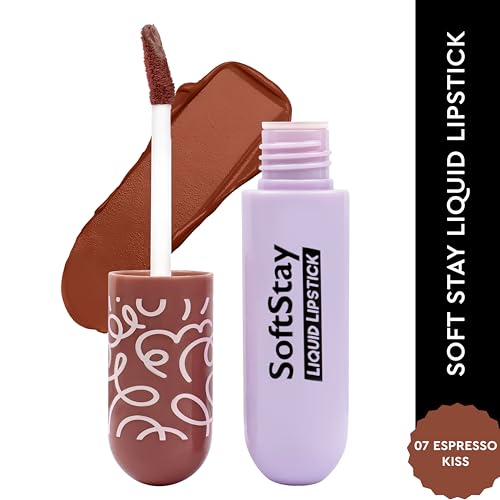 Image of Soft Stay Transferproof Liquid Lipstick| Hydrating, Highly Pigmented and Light Weight (Espresso, 07)