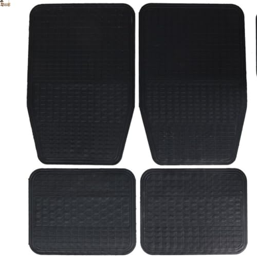 BricoLoco.com Juego Universal Alfombrillas Coche Goma. Dos alfombras Delanteras y Dos traseras. Protege la tapicería del Coche y Ahorra Tiempo de Limpieza con Aspirador