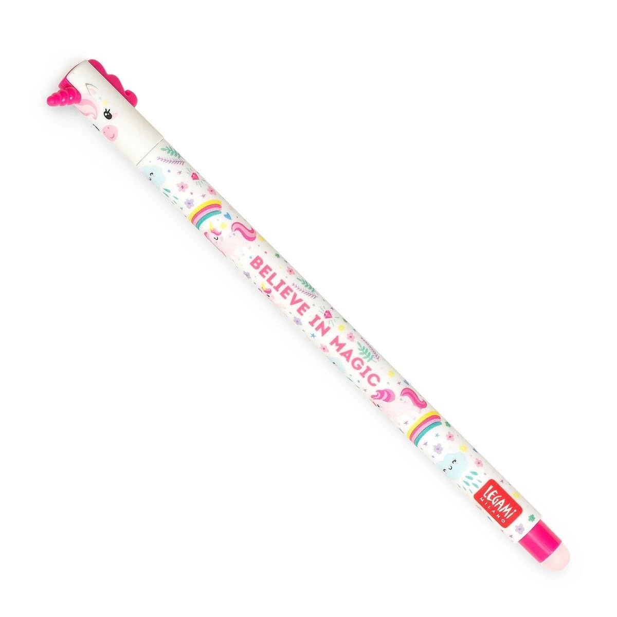 Legami Erasable Pen - Unicorn Design - Pink Plastic