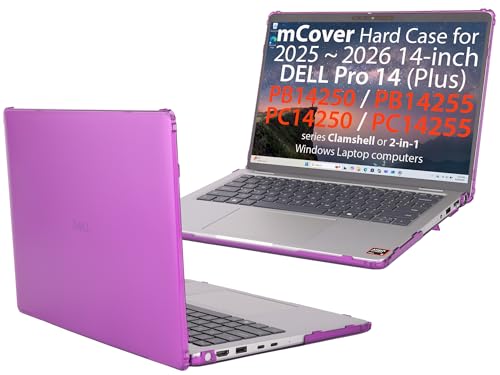 mCover Case ONLY Compatible for 2025-2026 14 Dell Pro 14 Plus PB14250 PB14255 and Pro 14 PC14250 PC14255 Windows PC (NOT Fitting Any Other Dell Models)- Purple