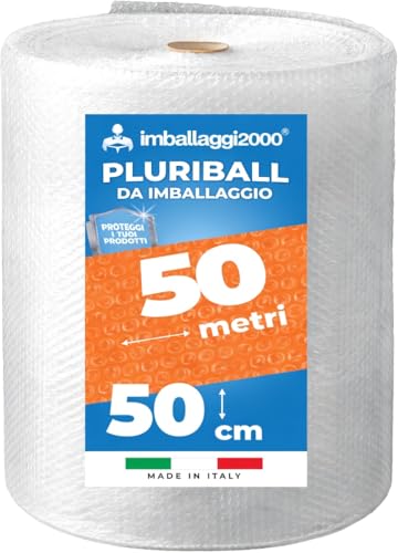 COMODO E PRATICO FORMATO: La dimensione del rotolo di Pluriball è 1x30 metri, ossia 1 metro di altezza per 30 metri di lunghezza, il peso del rotolo è di 1,550 kg. Un pratico e comodo formato perfetto per proteggere i tuoi oggetti