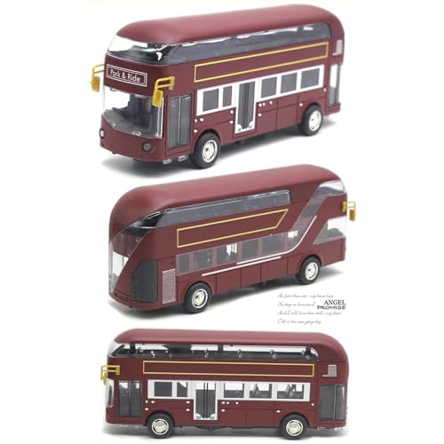 Image of DEOXY Double Decker Toys for Kids Diecast Metal Alloy London Bus Light & Music Open Door Collection Toys for Boy Kids, Pink