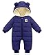 Baby Winter Overall mit Kapuze, Strampler Schneeanzug Jungen Mädchen Langarm Jumpsuit Warm Outfits Geschenk 6-9 Monate