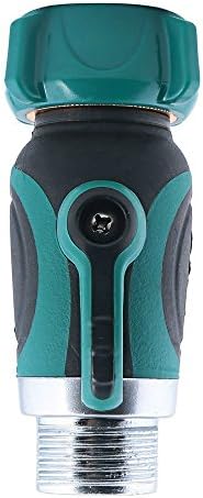 Vanken Garden Hose to Hose Shut Off Valve, Metal Garden Hose Splitter with Rubberized Grip and Adapter, Ergonomic, Aesthetic, Highly Durable