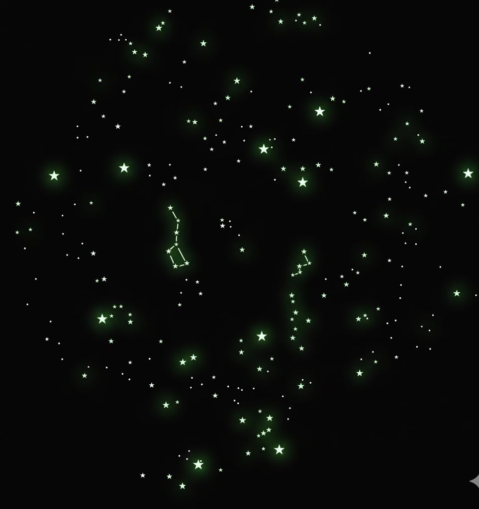 Alcrea CIELO Exacto 540 Estrellas fluorescentes techo mapa español plantilla 2m2 luna juego educativo decorativo